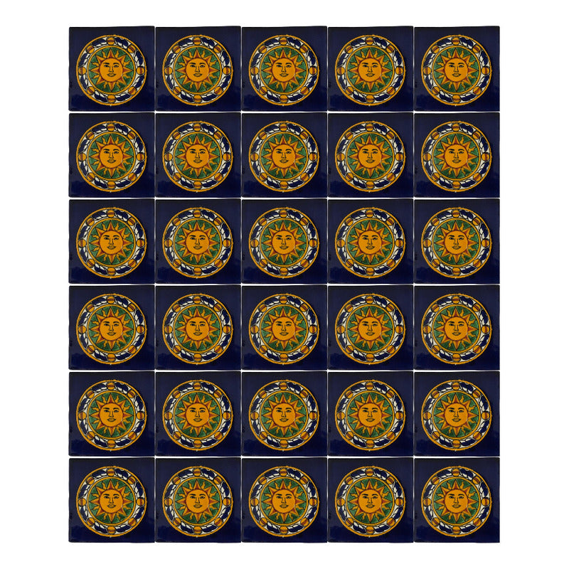 Azulejo 10.5cm Artesanal Tipo Talavera Liso 90pz #acln-18