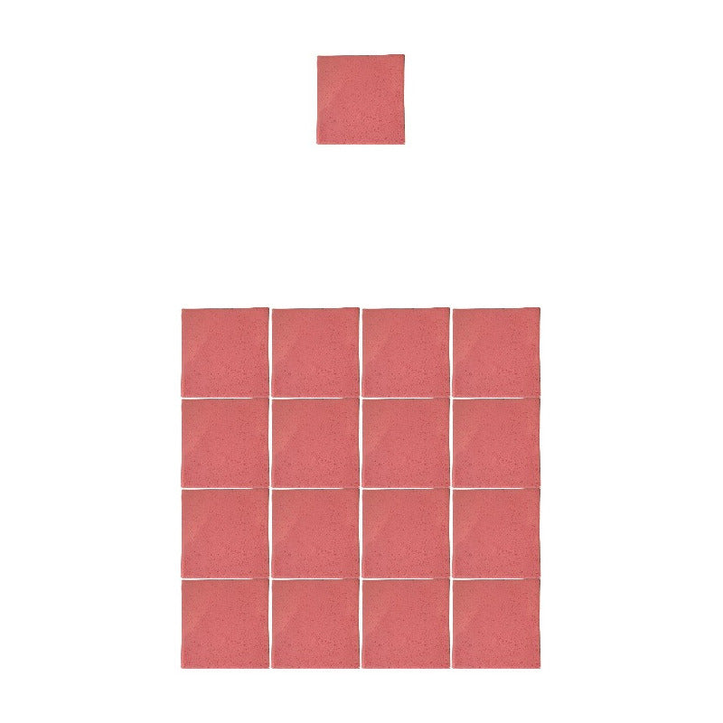 Azulejo 10.5cm Artesanal Talavera Liso 90pz Rosa Jaspe