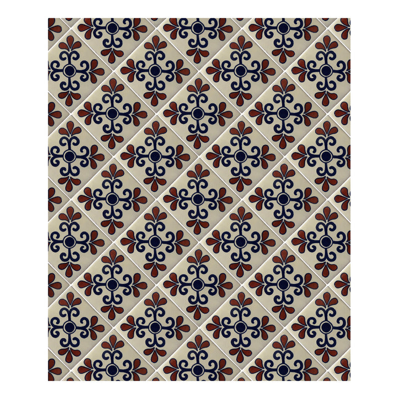 Azulejo 10.5cm Artesanal Tipo Talavera Liso 90pz #acls-80