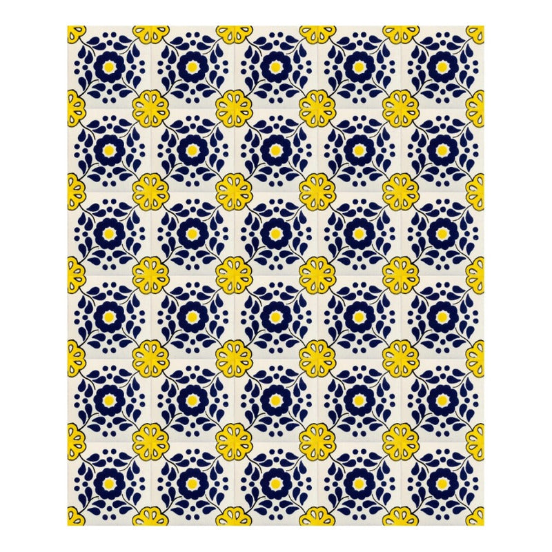 Azulejo 10.5cm Artesanal Tipo Talavera Liso 90pz #acln Acln-36