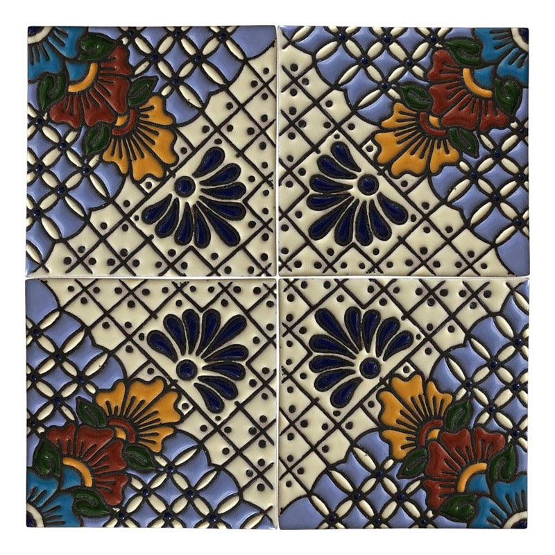 Azulejo Artesanal Talavera Relieve 90pz #acrs-19