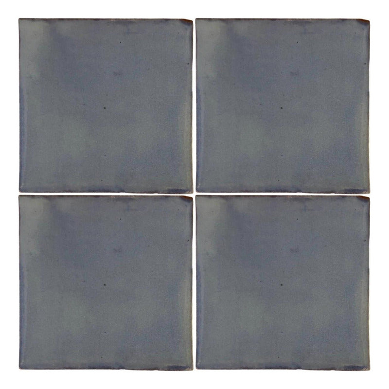 Azulejo 10.5cm Artesanal Tipo Talavera Liso 90pz Az Clar S/b