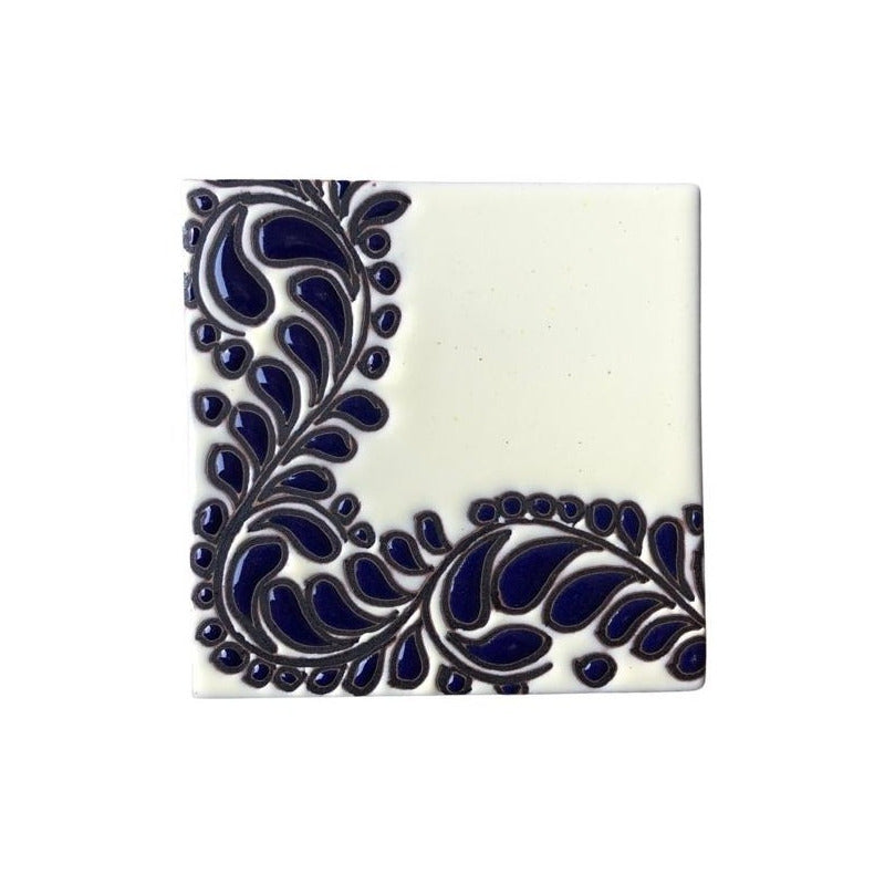 Mural 35pz Azulejo Artesanal Tipo Talavera Relieve #m035-26