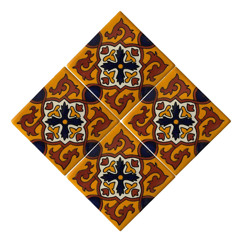 Azulejo 10.5cm Artesanal Tipo Talavera Liso 90pz #acln-24