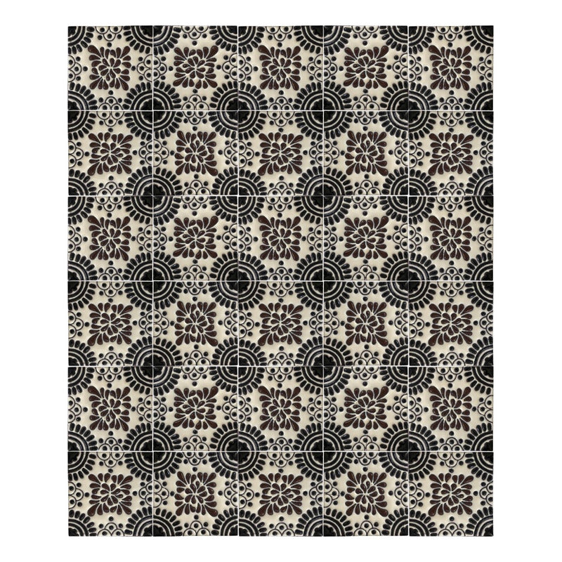 Azulejo 11cm Artesanal Tipo Talavera Relieve 90pz #acrs-33