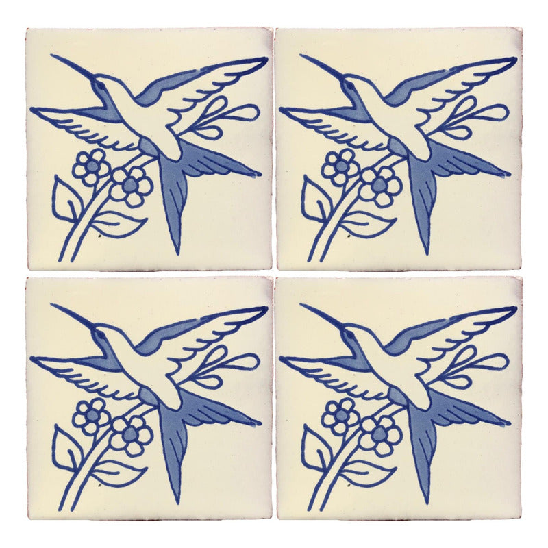 Azulejo 10.5cm Artesanal Tipo Talavera Liso 90pz #acls Acls-125