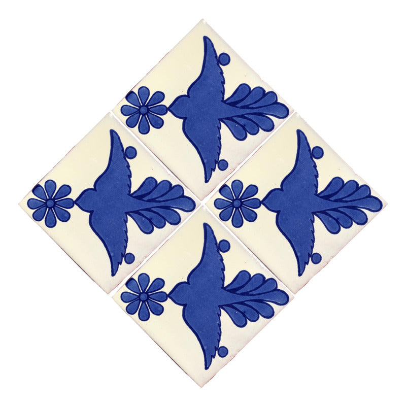Azulejo 10.5cm Artesanal Talavera Liso 90pz #acls-138