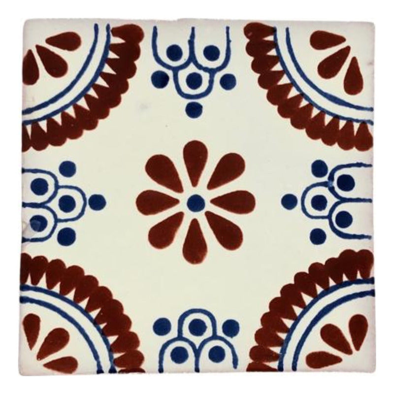 Azulejo 10.5cm Artesanal Tipo Talavera Liso 90pz #acls Acls-98
