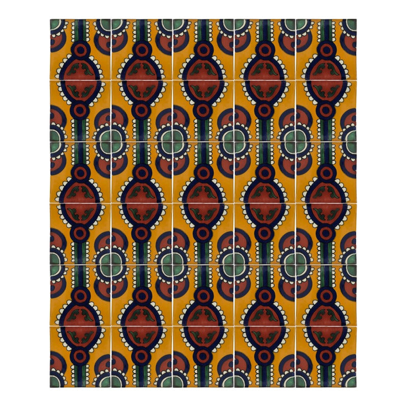 Azulejo 10.5cm Artesanal Talavera Liso 90pz #acln-23