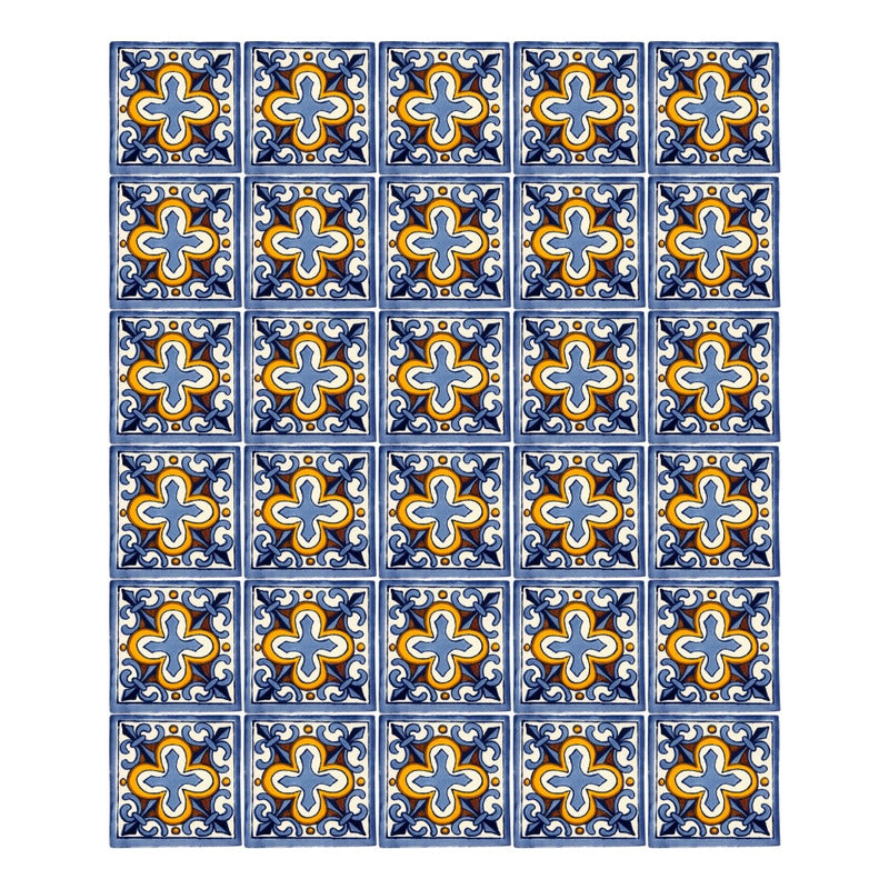 Azulejo 10.5cm Artesanal Talavera Liso 90pz #acln-47