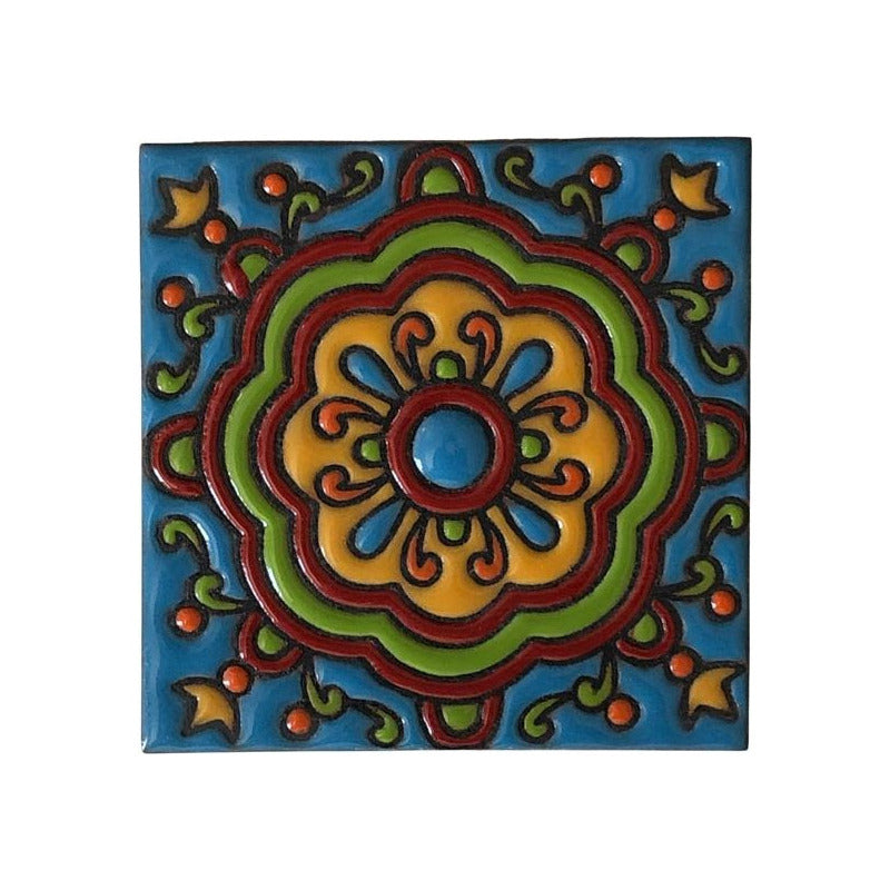 Azulejo 11cm Artesanal Tipo Talavera Relieve 40pz #acrs Acrs-31
