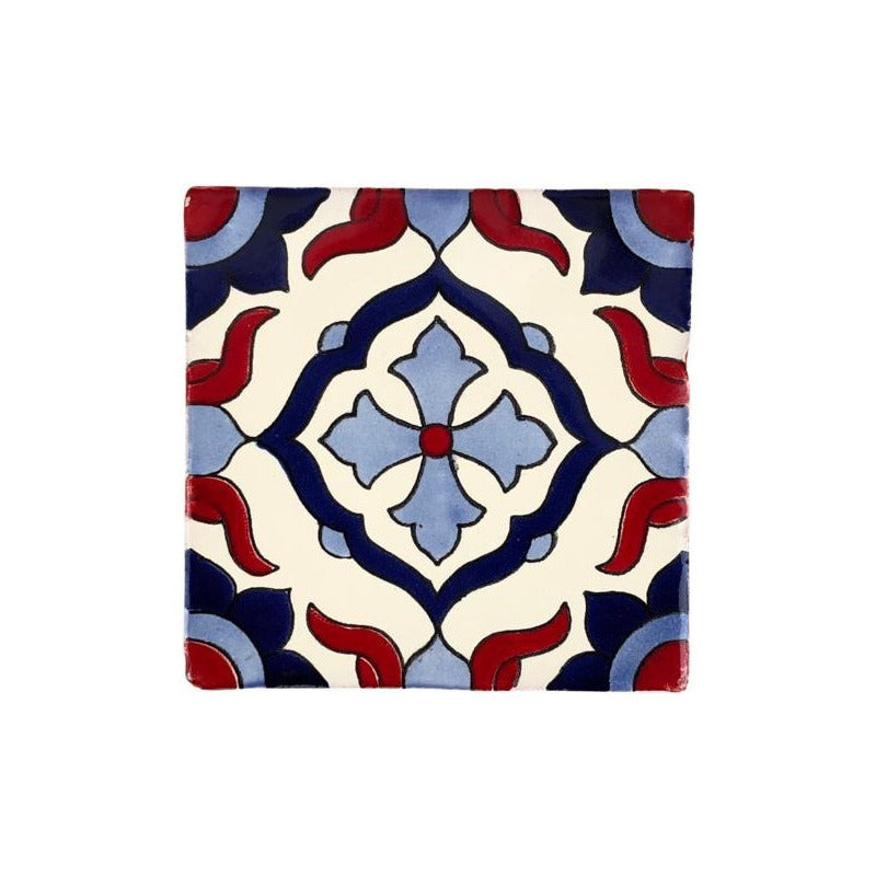 Azulejo 10.5cm Artesanal Tipo Talavera Liso 90pz #acln Acln-48