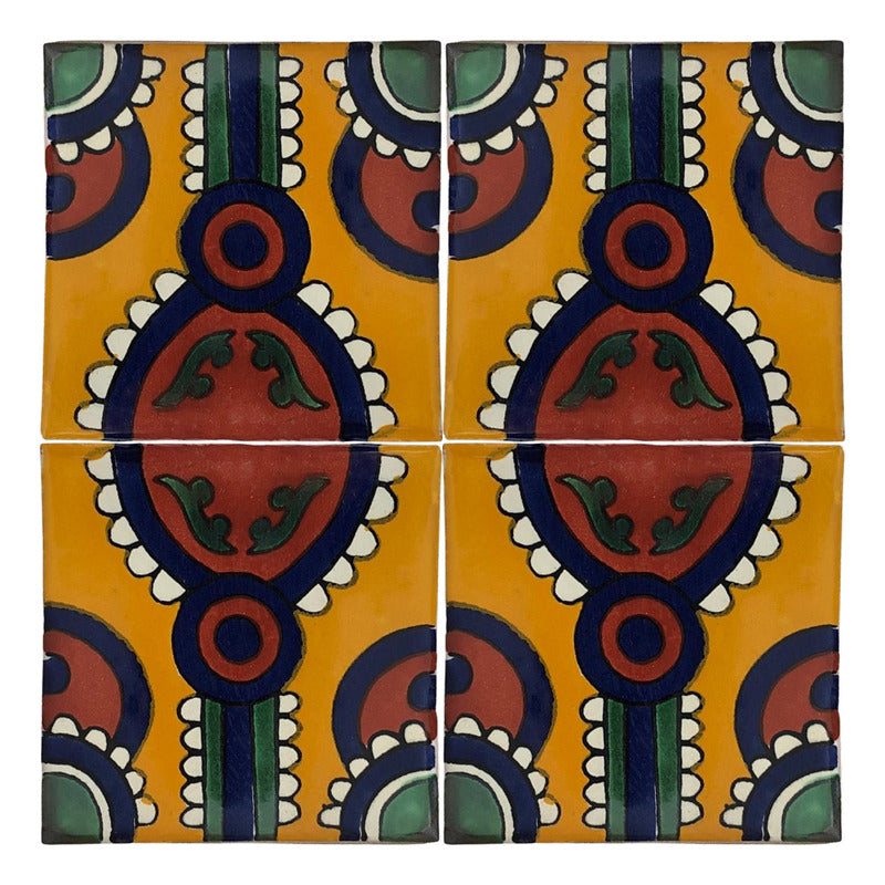 Azulejo 10.5cm Artesanal Tipo Talavera Liso 90pz #acln-23