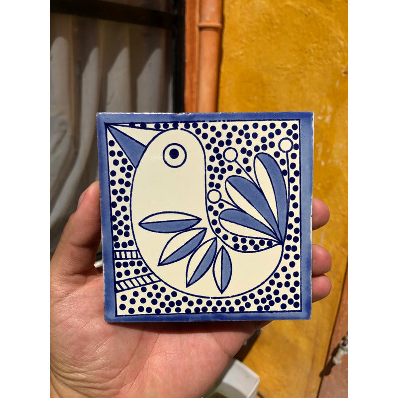Azulejo 10.5cm Artesanal Tipo Talavera Liso 90pz #acls Acls-134