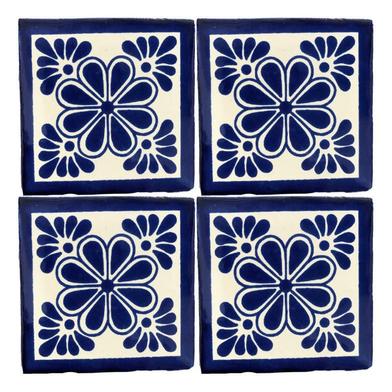 Azulejo 10.5cm Artesanal Tipo Talavera Liso 90pz #acls Acls-59