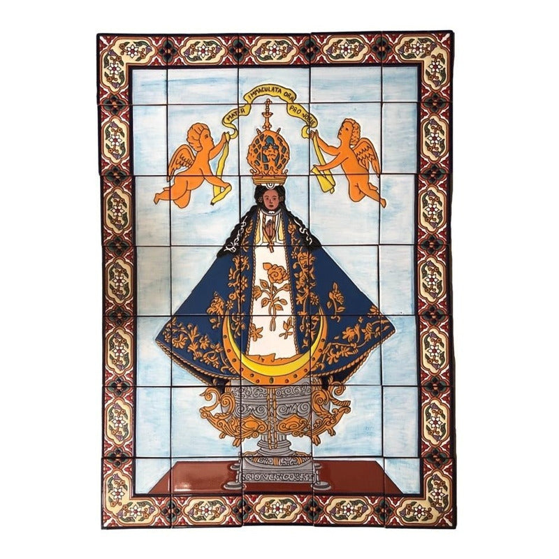 Mural 35pz Azulejo Artesanal Tipo Talavera Relieve #01