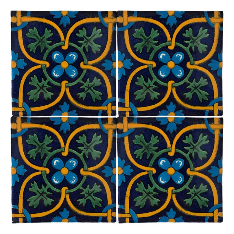 Azulejo 10.5cm Artesanal Tipo Talavera Liso 90pz #acln-39