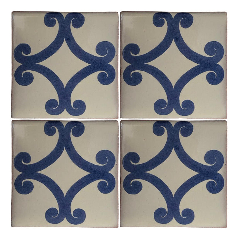 Azulejo 10.5cm Artesanal Tipo Talavera Liso 90pz #acls Acls-39