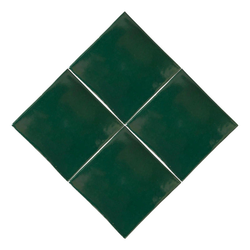 Azulejo Artesanal Talavera Liso 90pz Colores Verde Brillante