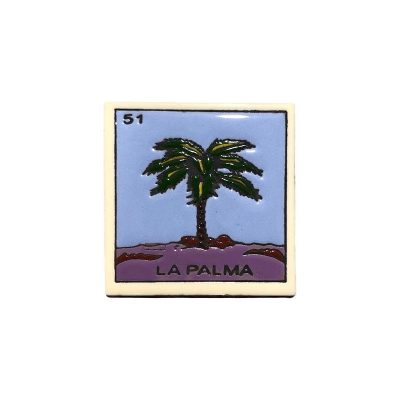 Lotería Azulejo Artesanal Tipo Talavera Relieve 10pz #alrn01 La Palma