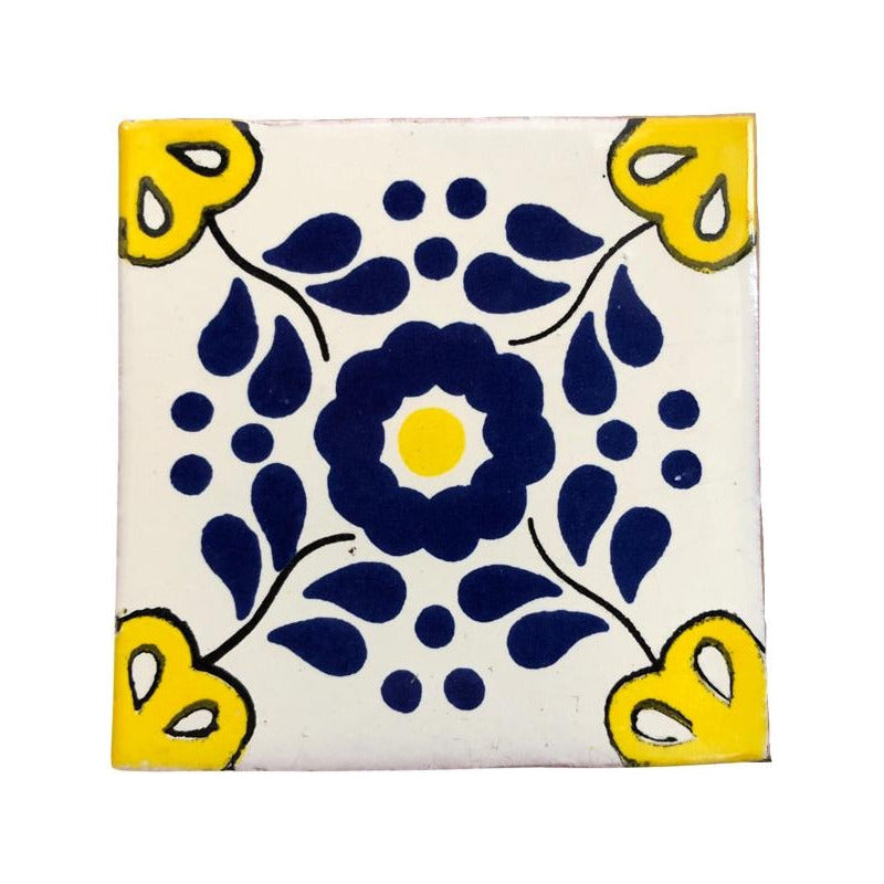 Azulejo 10.5cm Artesanal Tipo Talavera Liso 90pz #acln Acln-36