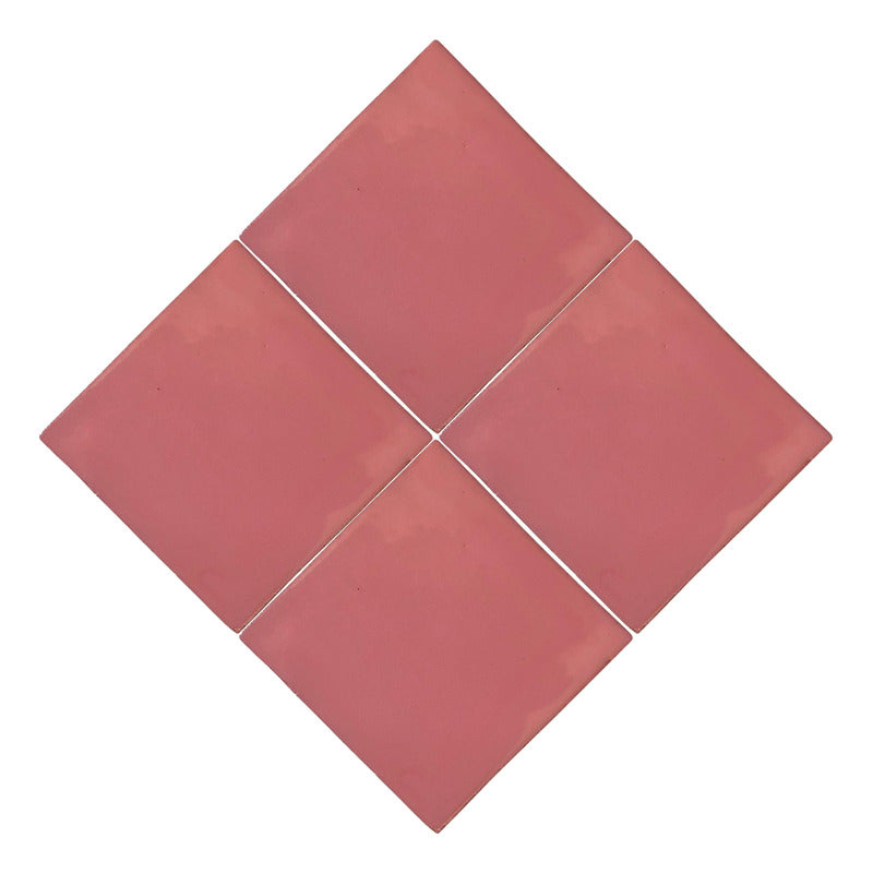 Azulejo Artesanal Talavera Liso 90pz Colores Rosa Normal