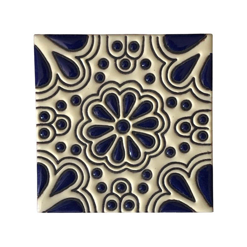 Azulejo 11cm Artesanal Tipo Talavera Relieve 40pz #acrs Acrs-18