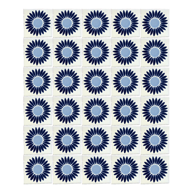 Azulejo 10.5cm Artesanal Tipo Talavera Liso 90pz #acls Acls-87