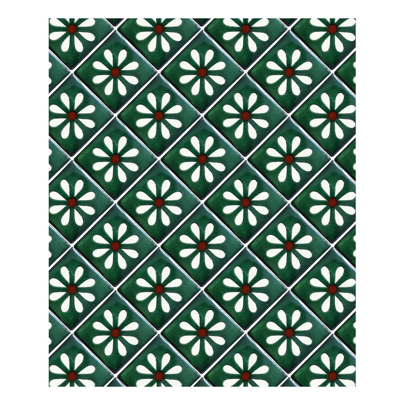 Azulejo 10.5cm Artesanal Talavera Liso 90pz #acls-103