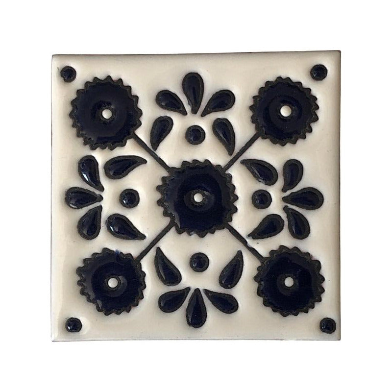 Azulejo 11cm Artesanal Tipo Talavera Relieve 90pz #acrs Acrs-30