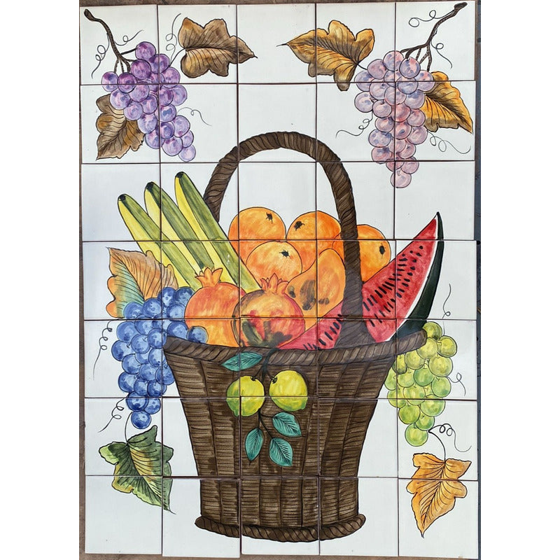 Mural 35pz Azulejo Artesanal Tipo Talavera Liso #m035-116 M035-116