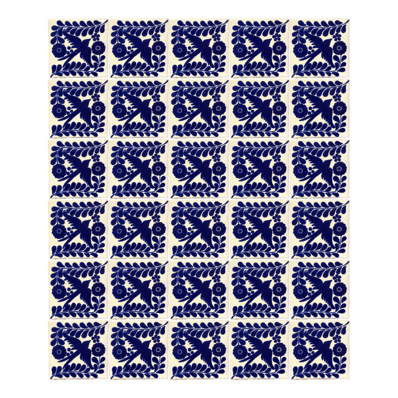 Azulejo 10.5cm Artesanal Tipo Talavera Liso 90pz #acls Acls-124