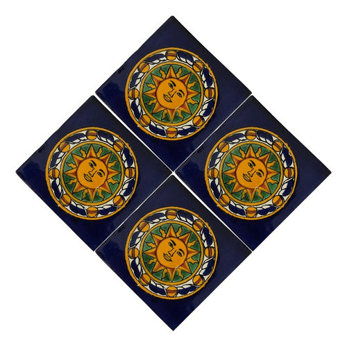 Azulejo 10.5cm Artesanal Talavera Liso 90pz #acln-18