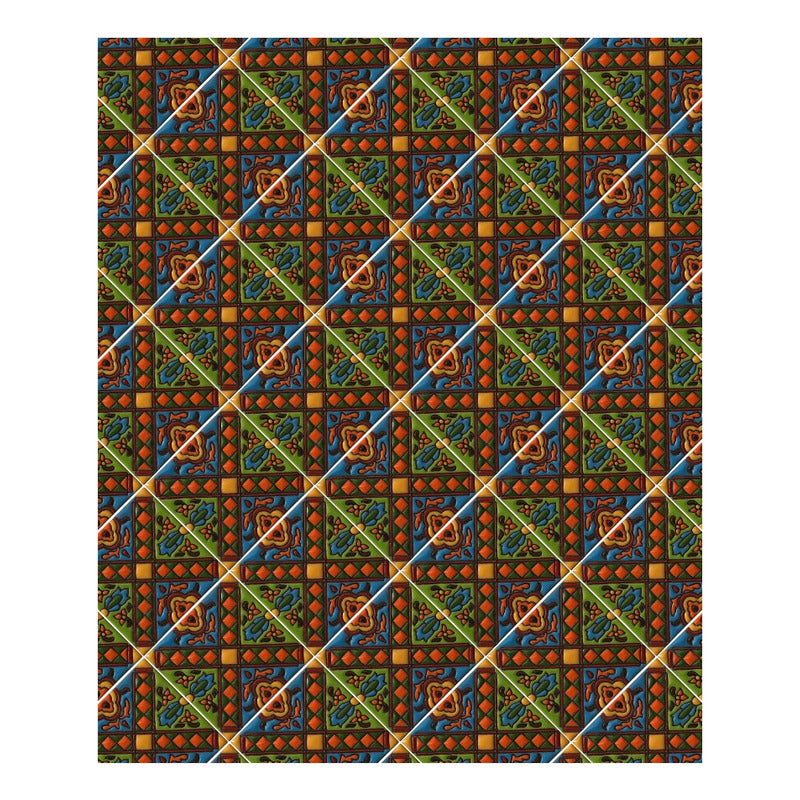 Azulejo 11cm Artesanal Tipo Talavera Relieve 90pz #acrs-13