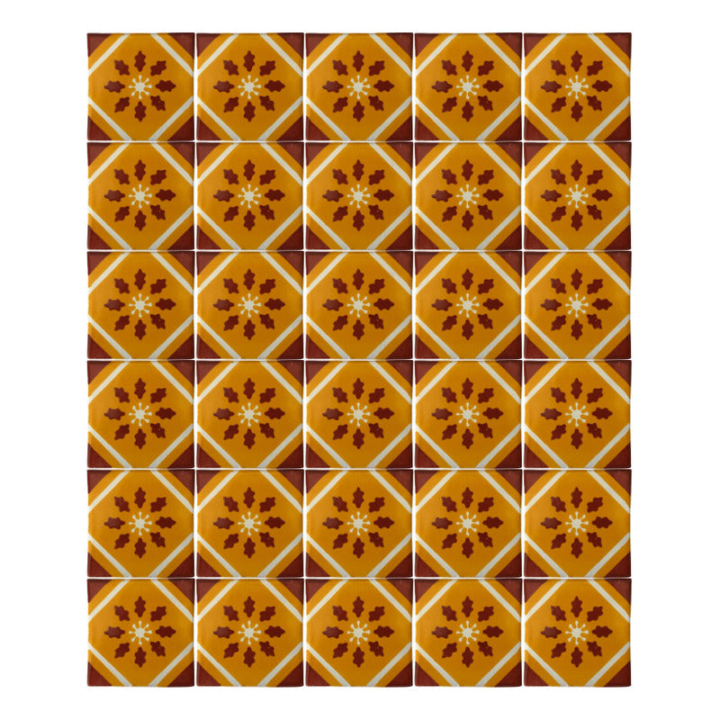 Azulejo 10.5cm Artesanal Tipo Talavera Liso 90pz #acls-81