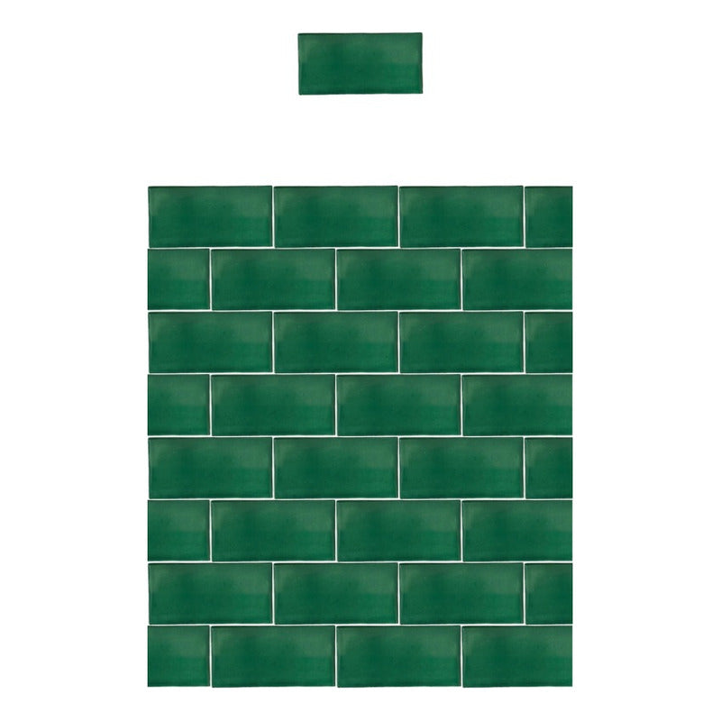 Azulejo 7.5cmx15.5cm Artesanal Talavera Liso 86pz Vde Mta Sb