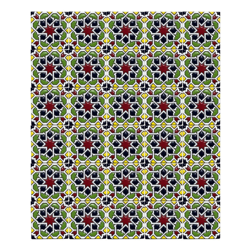 Azulejo 11cm Artesanal Talavera Relieve 90pz #acrs-05