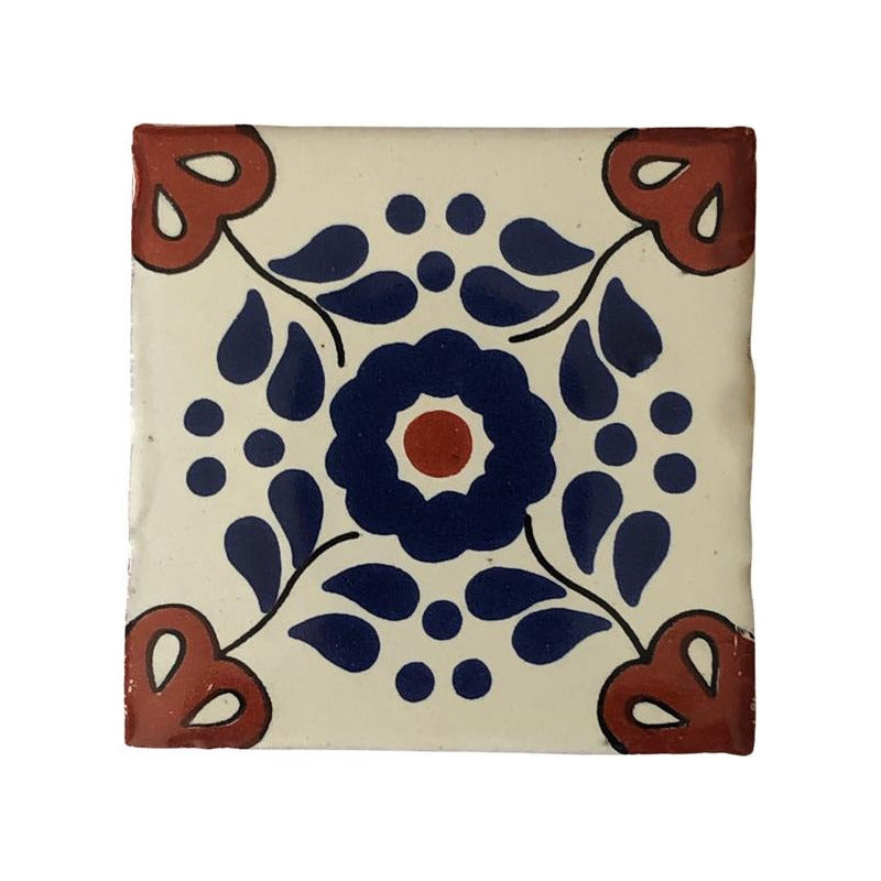 Azulejo 10.5cm Artesanal Tipo Talavera Liso 90pz #acln Acln-33