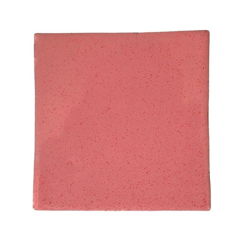 Azulejo 10.5cm Artesanal Talavera Liso 90pz Rosa Jaspe