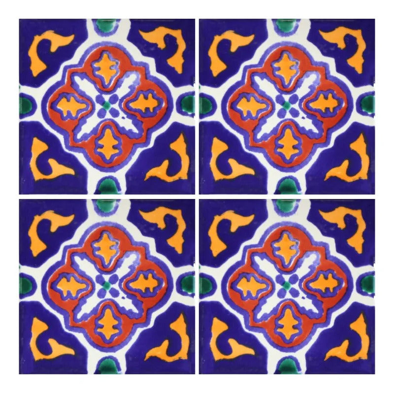 Azulejo Cerámico Artesanal 1m2  Alhambra 12 Blanco