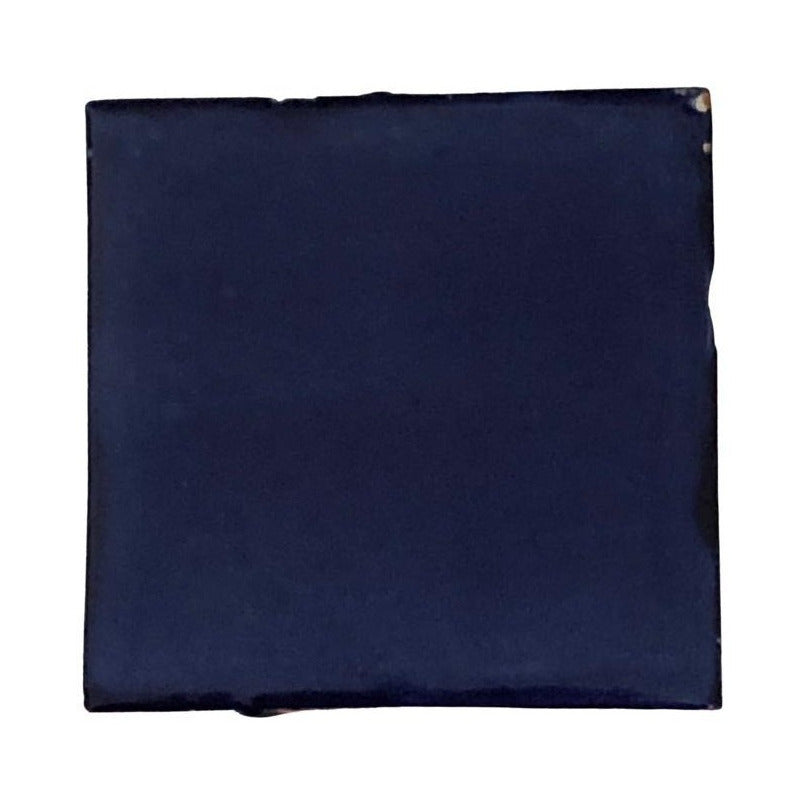 Azulejo 15.5cm Artesanal Talavera Liso 44pz Colores Azul Sobre Blanco