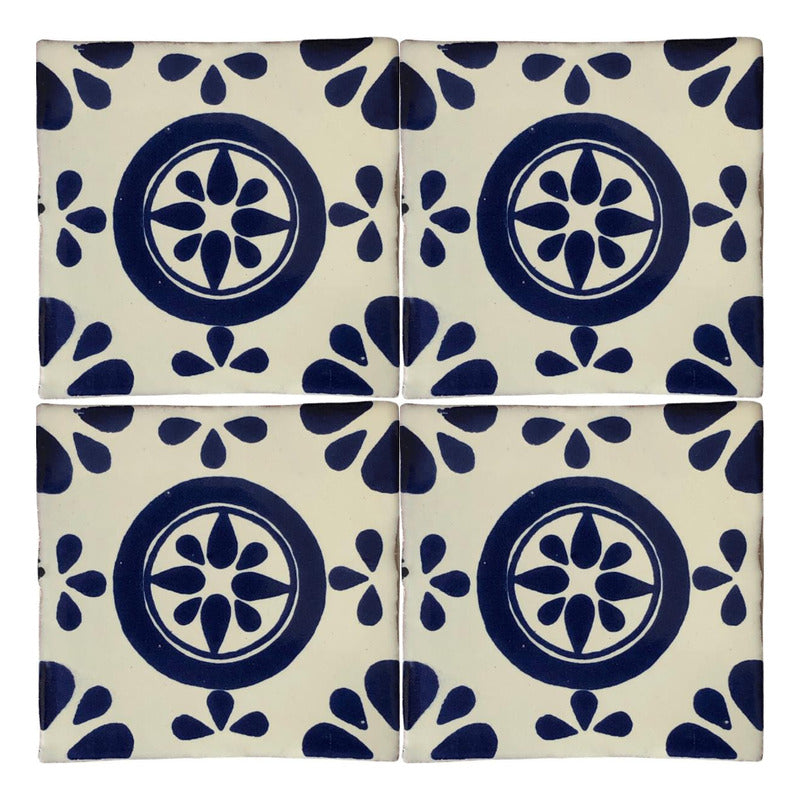 Azulejo 10.5cm Artesanal Tipo Talavera Liso 90pz #acls Acls-50