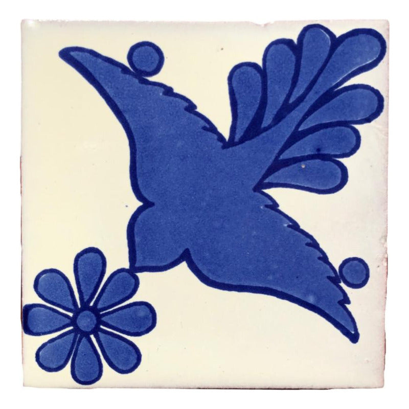 Azulejo 10.5cm Artesanal Tipo Talavera Liso 90pz #acls Acls-138