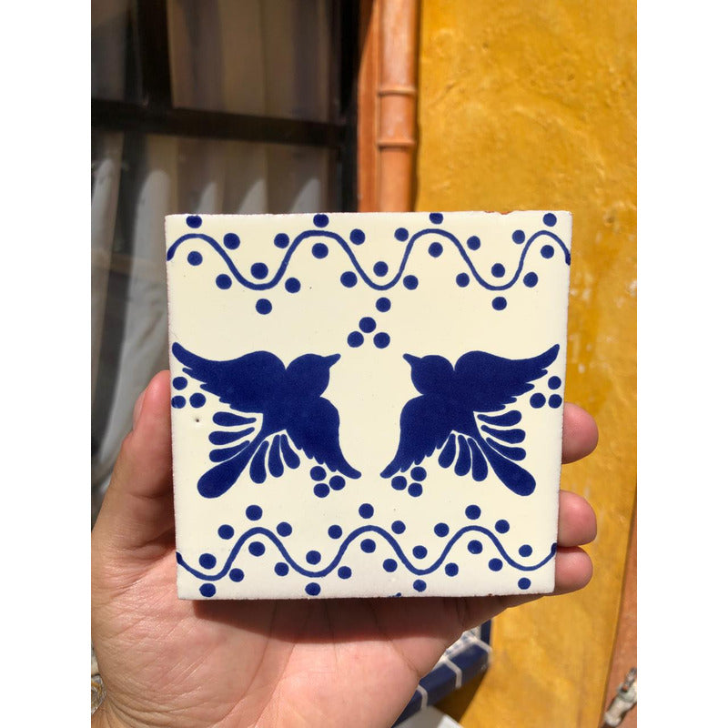 Azulejo 10.5cm Artesanal Talavera Liso 90pz #acls-130
