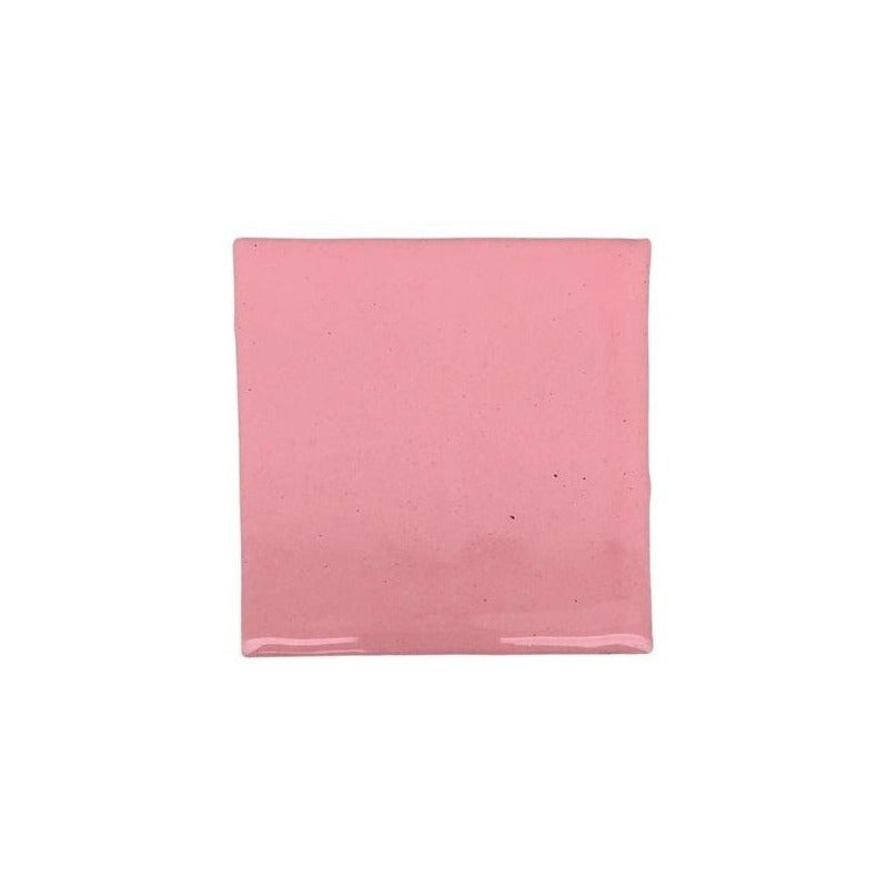 Azulejo 15.5cm Artesanal Talavera Liso 44pz Colores Rosa 64