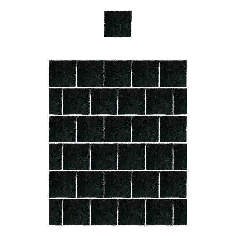 Azulejo 15.5cm Artesanal Talavera Liso 44pz Colores Verde Pavo