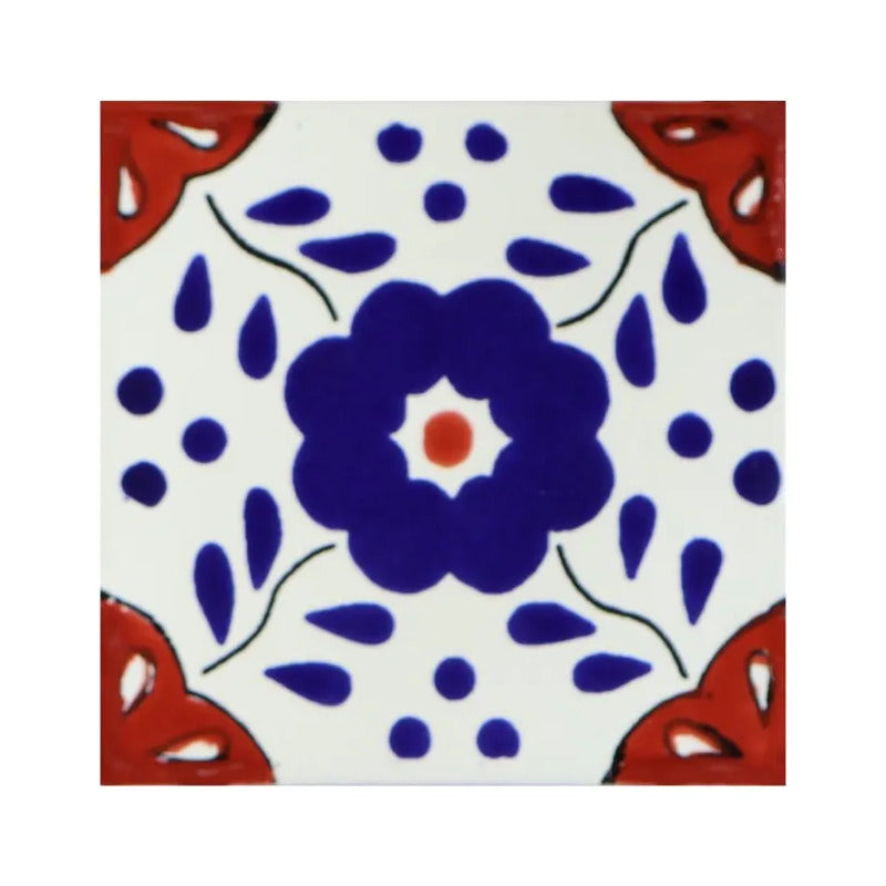 Azulejo Cerámico Artesanal 1m2  Alhambra 18 Blanco