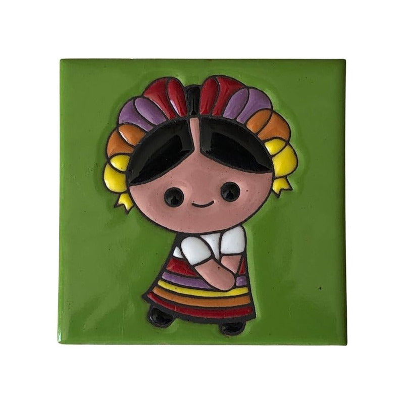 Azulejo 11cm Artesanal Tipo Talavera Relieve 50pz #acrn Acrn-14