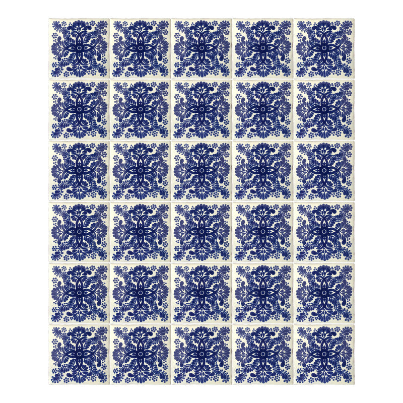 Azulejo 10.5cm Artesanal Tipo Talavera Liso 90pz #acls Acls-51