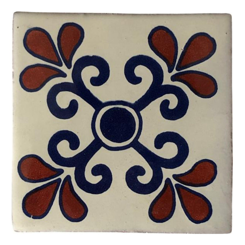 Azulejo 10.5cm Artesanal Tipo Talavera Liso 90pz #acls Acls-80